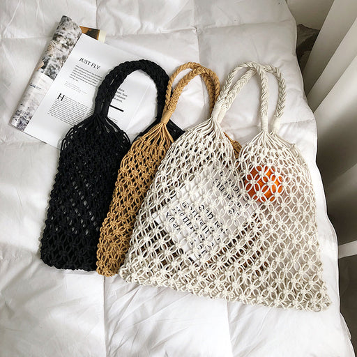 Jewelry WholesaleWholesale Hollow Straw Beach Handbag JDC-HB-HuiH001 Handbags 汇涵 %variant_option1% %variant_option2% %variant_option3%  Factory Price JoyasDeChina Joyas De China