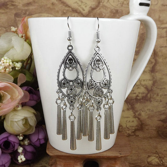 Wholesale Xingma Jewelry Boho Tibetan Silver Women's Earrings JDC-ES-Ylh002