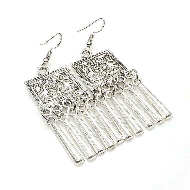 Wholesale Xingma Jewelry Boho Tibetan Silver Women's Earrings JDC-ES-Ylh002