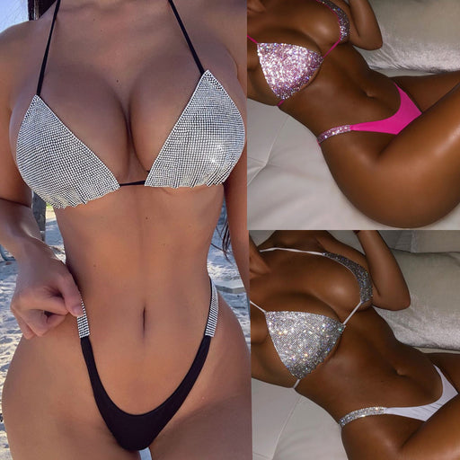 Jewelry WholesaleWholesale Solid Color Diamond Bikini Split Swimsuit Swimwear JDC-SD-Scai002 Swimwear 神采 %variant_option1% %variant_option2% %variant_option3%  Factory Price JoyasDeChina Joyas De China