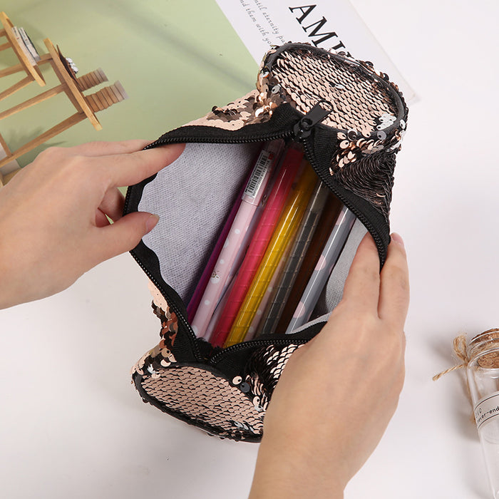 Wholesale Pen Bag Sequins Round Laser Storage Zipper MOQ≥2 JDC-PC-FaMi003