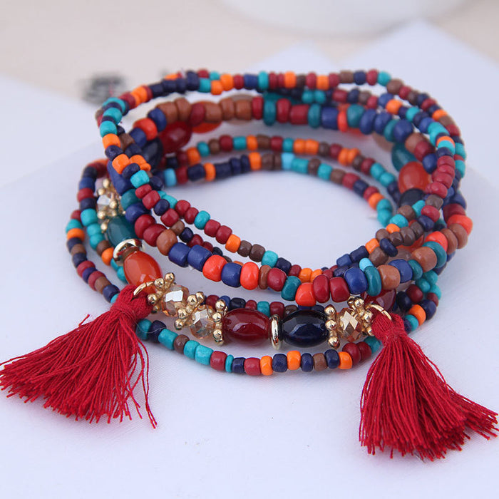 Pulsera multicapa de mezcla étnica boho boho boho JDC-BT-WY139