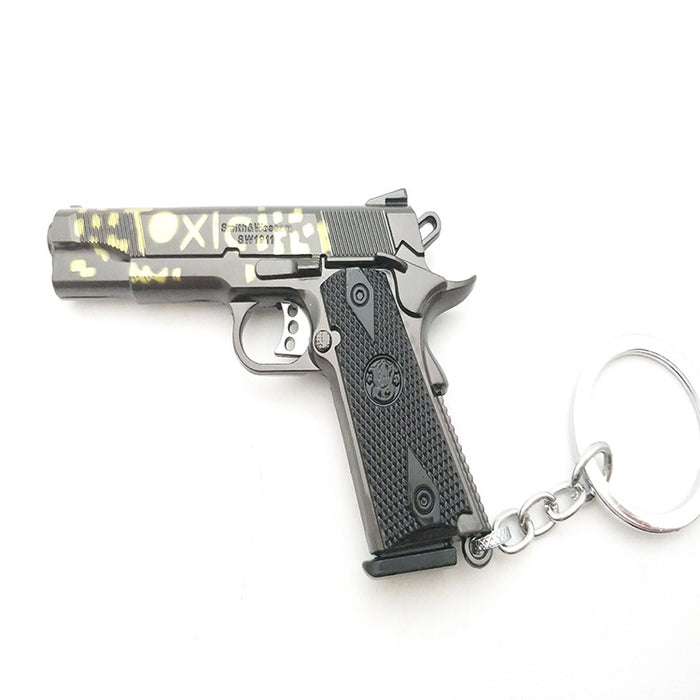 Wholesale pistol model can be equipped with leather case keychain pendant MOQ≥2 JDC-KC-MShan004