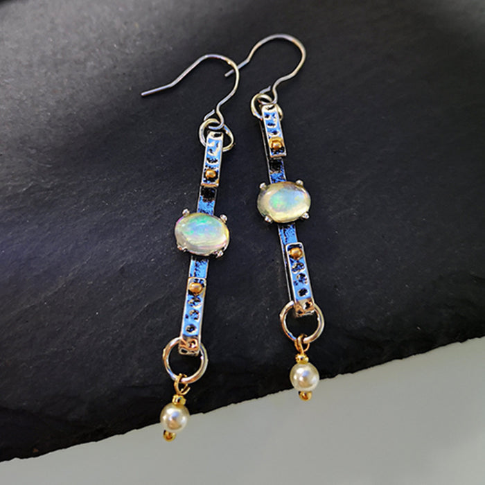 Wholesale Earrings Imitation Opal Pearl Long Teardrop JDC-ES-RongY002