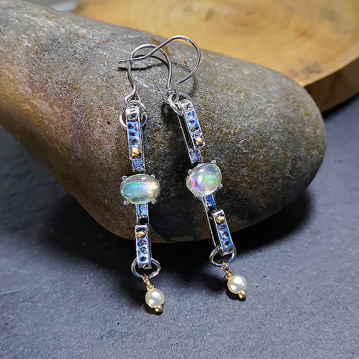 Wholesale Earrings Imitation Opal Pearl Long Teardrop JDC-ES-RongY002