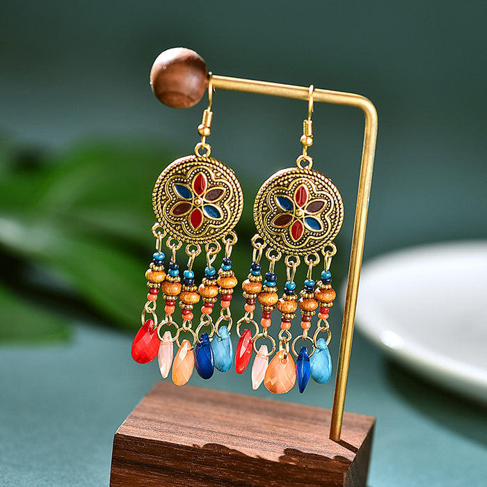 Jewelry WholesaleWholesale Bohemian Acrylic Rice Beads Alloy Earrings JDC-ES-Daiq029 Earrings 黛茜 %variant_option1% %variant_option2% %variant_option3%  Factory Price JoyasDeChina Joyas De China