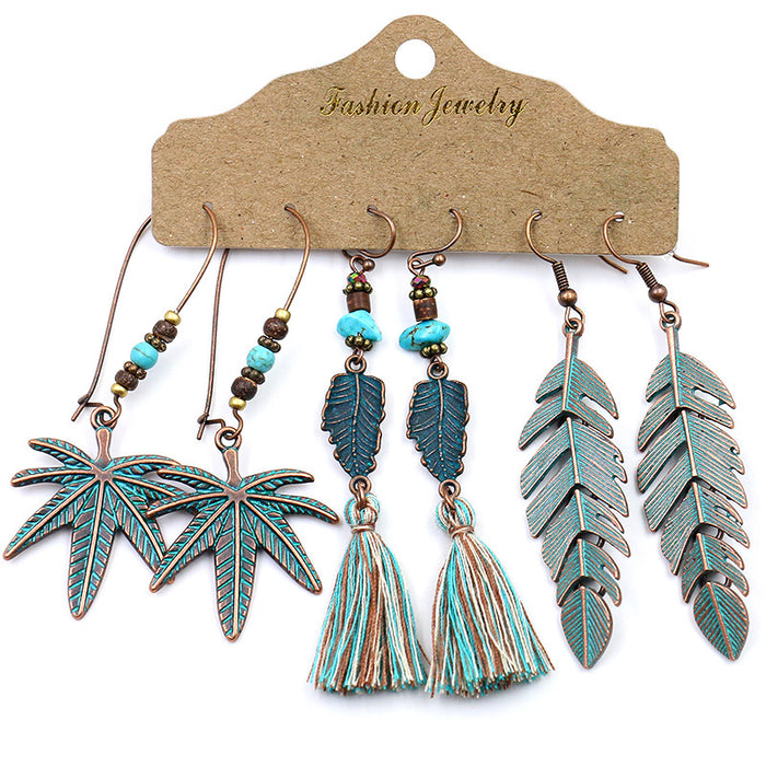 Wholesale 3 Piece Earring Set Boho Fashion Tassel Earrings JDC-ES-HH019