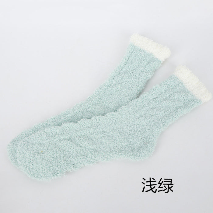 Wholesale Fuzzy Socks Coral Fleece Autumn Winter Thick Sleeping Socks JDC-SK-XiaoZ001