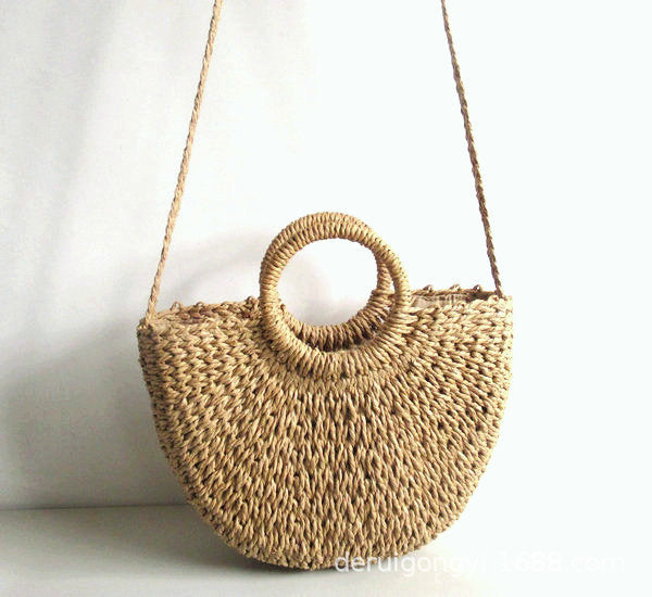 Jewelry WholesaleWholesale Simple Solid Color Woven Bag Retro Style Casual Beach Bag JDC-BB-DeR008 Beach Bag DeR %variant_option1% %variant_option2% %variant_option3%  Factory Price JoyasDeChina Joyas De China