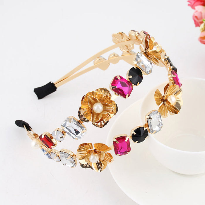 Jewelry WholesaleWholesale Color Acrylic Rhinestone Alloy Headband MOQ≥2 JDC-HD-YCh006 Headband 一诚 %variant_option1% %variant_option2% %variant_option3%  Factory Price JoyasDeChina Joyas De China