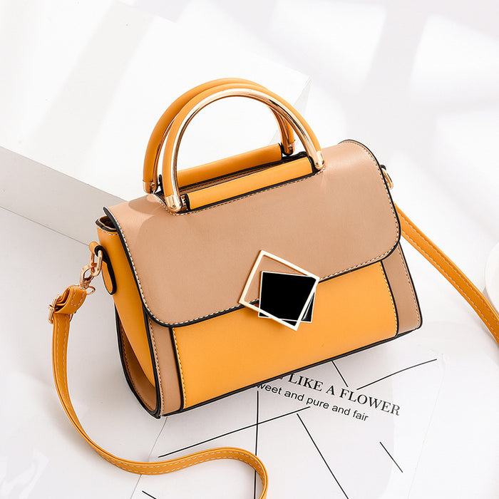 Wholesale Shoulder Bag PU Contrast Color Crossbody Portable JDC-SD-Zhip003