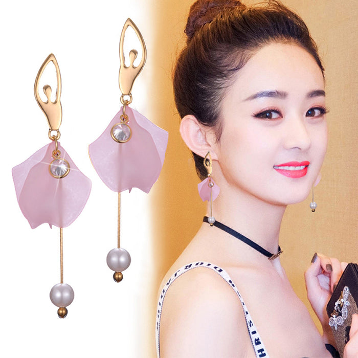 Wholesale Earrings Alloy Silver Needle Ballerina Long MOQ≥2 JDC-ES-YiCe006