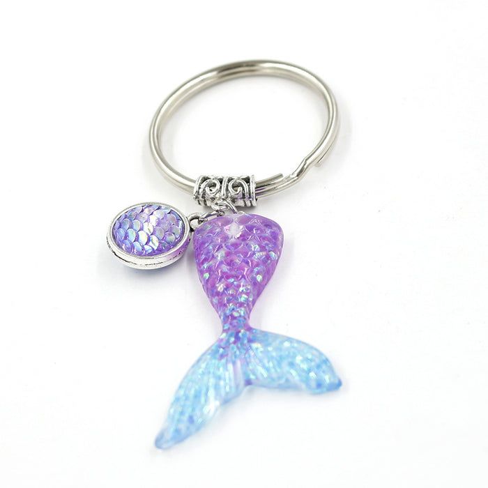 Wholesale Ocean Gradient Fishtail Alloy Keychain MOQ≥2 JDC-KC-MB001