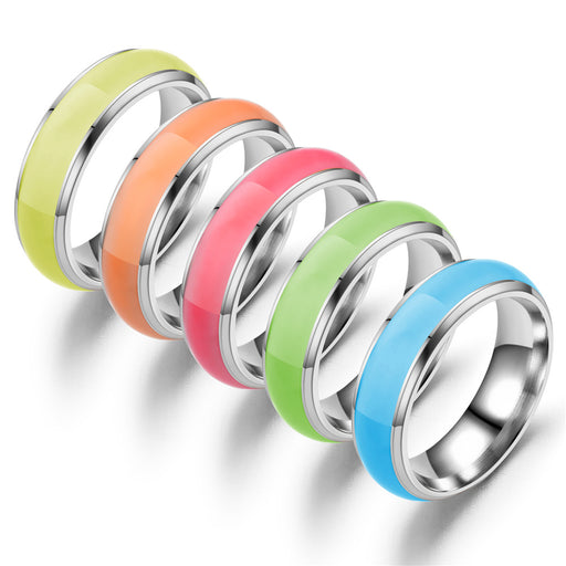 Jewelry WholesaleWholesale Luminous Fluorescent Stainless Steel Rings JDC-RS-ZhanL002 Rings 展侣 %variant_option1% %variant_option2% %variant_option3%  Factory Price JoyasDeChina Joyas De China