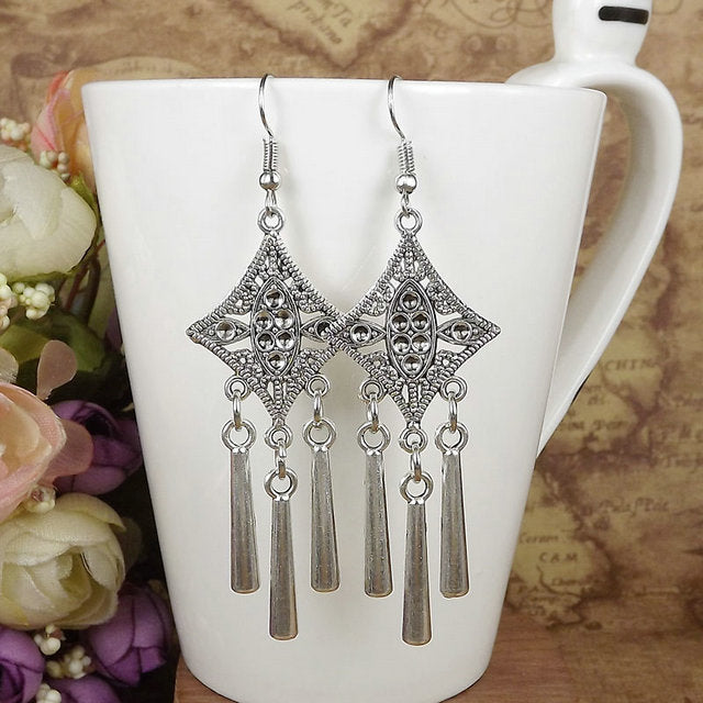 Wholesale Xingma Jewelry Boho Tibetan Silver Women's Earrings JDC-ES-Ylh002