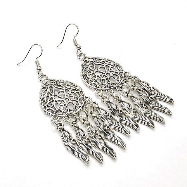 Wholesale Xingma Jewelry Boho Tibetan Silver Women's Earrings JDC-ES-Ylh002