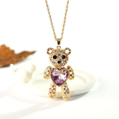 Wholesale alloy cute cartoon crystal sweater chain neck trimming high -end JDC-NE-Shiyi001