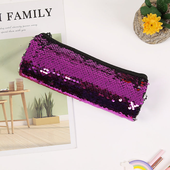 Wholesale Pen Bag Sequins Round Laser Storage Zipper MOQ≥2 JDC-PC-FaMi003