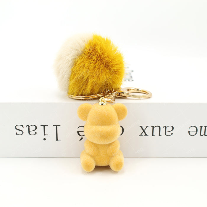 Wholesale hair ball ornament plush keychain pendant cute cartoon MOQ≥2 JDC-KC-CHeng002