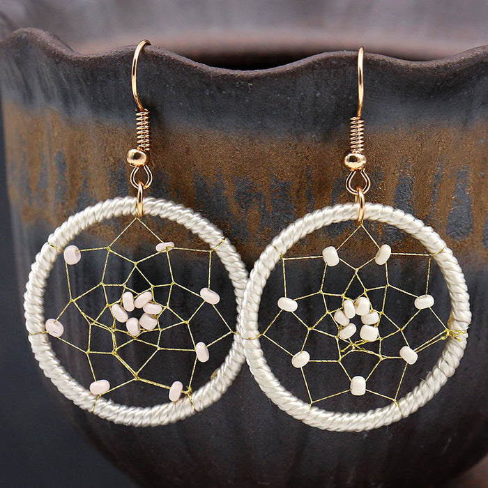 Wholesale Earrings Shell Dreamcatcher Flowers MOQ≥2 JDC-ES-HH033