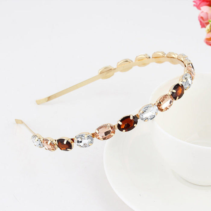 Jewelry WholesaleWholesale Color Acrylic Rhinestone Alloy Headband MOQ≥2 JDC-HD-YCh006 Headband 一诚 %variant_option1% %variant_option2% %variant_option3%  Factory Price JoyasDeChina Joyas De China