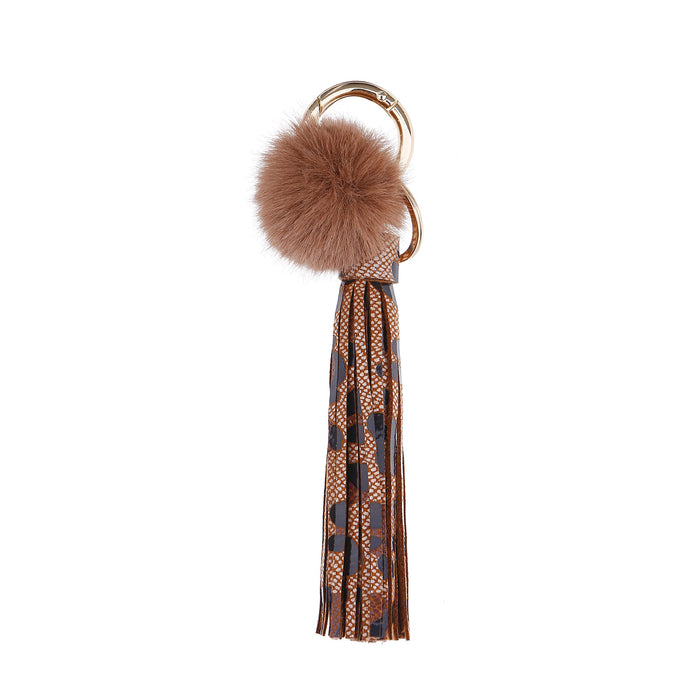 Jewelry WholesaleWholesale handmade large circle leopard print leather imitation rabbit hair keychain JDC-KC-JM021 Keychains 杰米 %variant_option1% %variant_option2% %variant_option3%  Factory Price JoyasDeChina Joyas De China