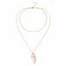 Jewelry WholesaleWholesale crystal hexagonal column alloy double -layer necklace JDC-NE-cy064 Necklaces 纯影 %variant_option1% %variant_option2% %variant_option3%  Factory Price JoyasDeChina Joyas De China