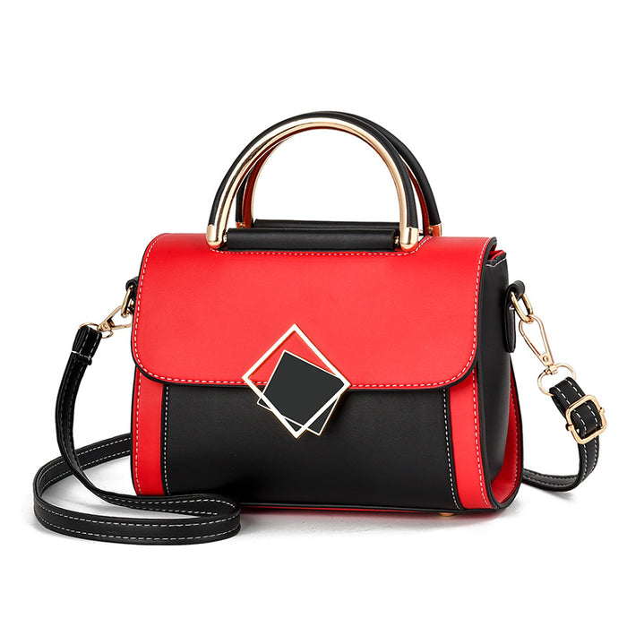 Wholesale Shoulder Bag PU Contrast Color Crossbody Portable JDC-SD-Zhip003