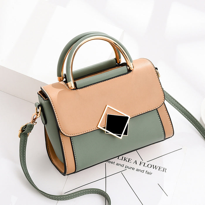 Wholesale Shoulder Bag PU Contrast Color Crossbody Portable JDC-SD-Zhip003