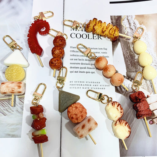 Jewelry WholesaleWholesale Teppanyaki Barbecue Simulated Food Barbecue String Keychain Ring JDC-KC-DMF010 Keychains 迪美菲 %variant_option1% %variant_option2% %variant_option3%  Factory Price JoyasDeChina Joyas De China