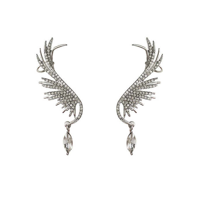 Wholesale Earrings Alloy Rhinestones Angel Wings JDC-ES-FengM088