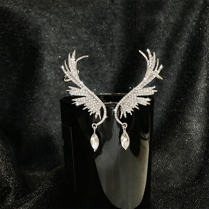 Wholesale Earrings Alloy Rhinestones Angel Wings JDC-ES-FengM088