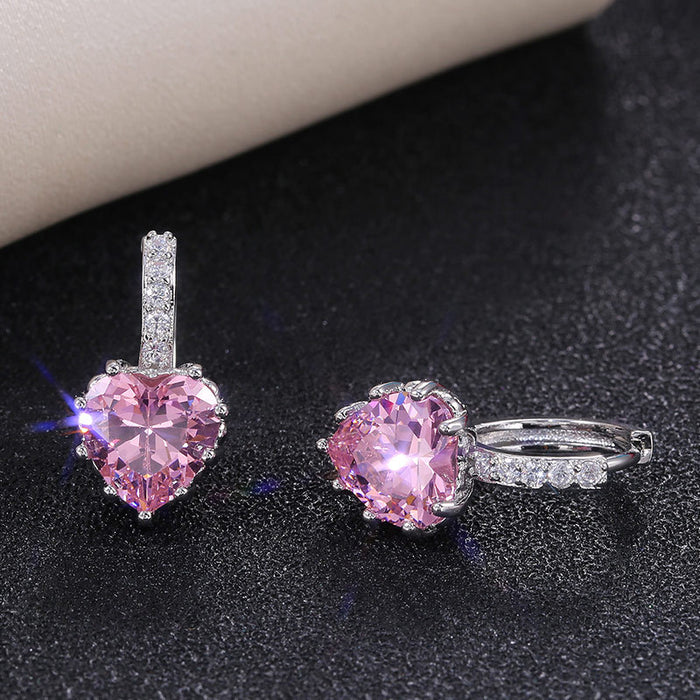 Jewelry WholesaleWholesale multi-color zircon love crystal earrings JDC-ES-Caos009 Earrings 曹适 %variant_option1% %variant_option2% %variant_option3%  Factory Price JoyasDeChina Joyas De China