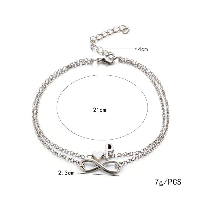 Wholesale love 26 letter alloy anklet JDC-AS-ZW007