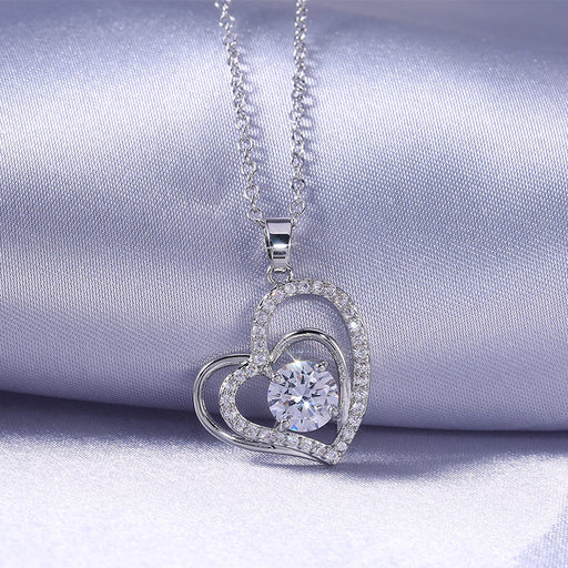 Jewelry WholesaleWholesale Heart Shaped Copper Zircon Necklace MOQ≥2 JDC-NE-Caos003 Necklaces 曹适 %variant_option1% %variant_option2% %variant_option3%  Factory Price JoyasDeChina Joyas De China