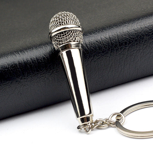 Jewelry WholesaleWholesale Simulation Microphone Alloy Keychain JDC-KC-QiXin002 Keychains 琦鑫 %variant_option1% %variant_option2% %variant_option3%  Factory Price JoyasDeChina Joyas De China