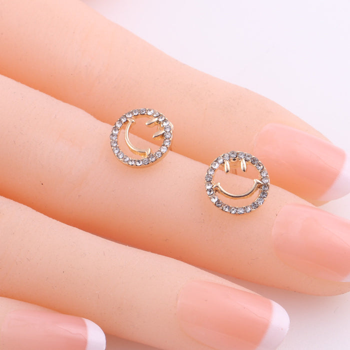 Wholesale Gold Alloy Smiley Earrings JDC-ES-dir006