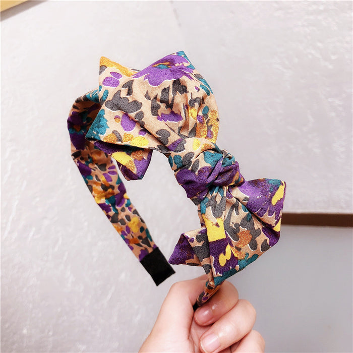 Wholesale Headband cloth ink floral bow headband JDC-HD-TianRui002