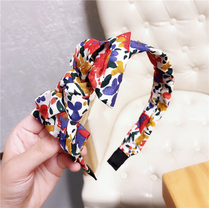 Wholesale Headband cloth ink floral bow headband JDC-HD-TianRui002