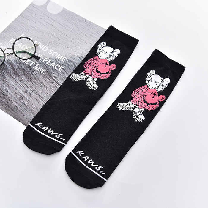 Wholesale spring and summer cartoon pattern straight tube socks cute personality trendy socks JDC-SK-CYu015