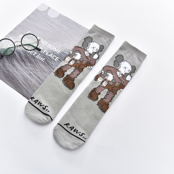 Wholesale spring and summer cartoon pattern straight tube socks cute personality trendy socks JDC-SK-CYu015