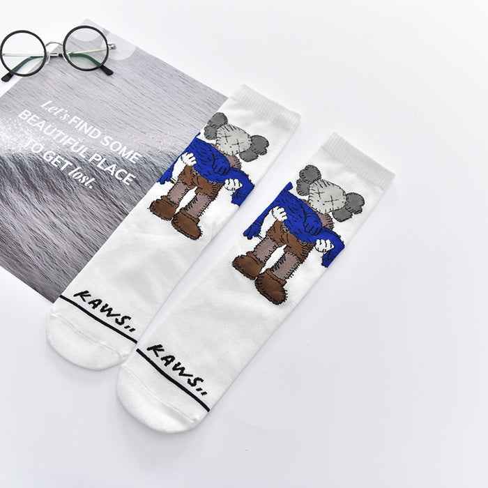 Wholesale spring and summer cartoon pattern straight tube socks cute personality trendy socks JDC-SK-CYu015