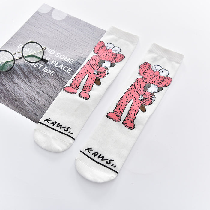 Wholesale spring and summer cartoon pattern straight tube socks cute personality trendy socks JDC-SK-CYu015