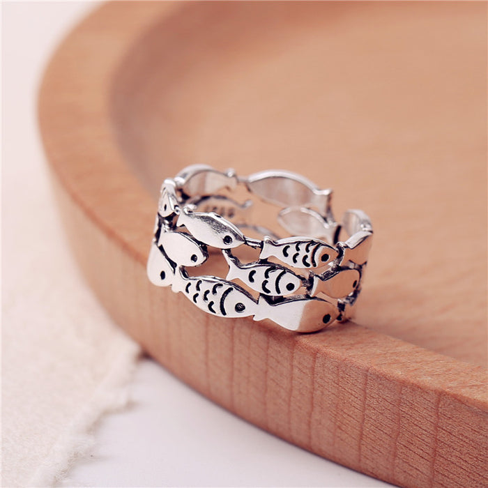 Wholesale Thai Silver Vintage Smiley Ring JDC-RS-CanD003