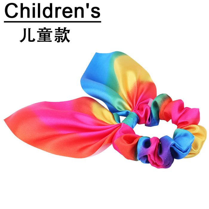 Jewelry WholesaleWholesale Tassel Knot Fabric Streamer Hairband Rainbow Rabbit Ear Headband JDC-HS-OM002 Hair Scrunchies 欧魅 %variant_option1% %variant_option2% %variant_option3%  Factory Price JoyasDeChina Joyas De China