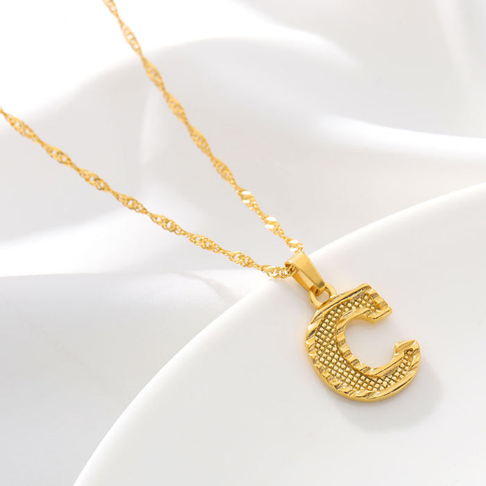 Jewelry WholesaleWholesale 26 English letters gold-plated 18K vacuum electroplating Necklace JDC-NE-MJ003 Necklaces 萌葭 %variant_option1% %variant_option2% %variant_option3%  Factory Price JoyasDeChina Joyas De China