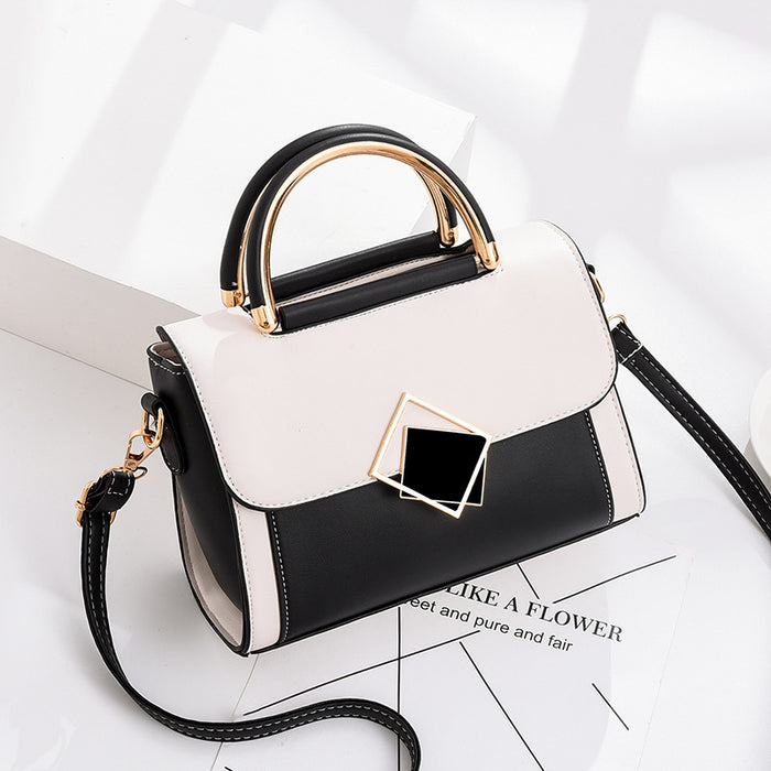 Wholesale Shoulder Bag PU Contrast Color Crossbody Portable JDC-SD-Zhip003