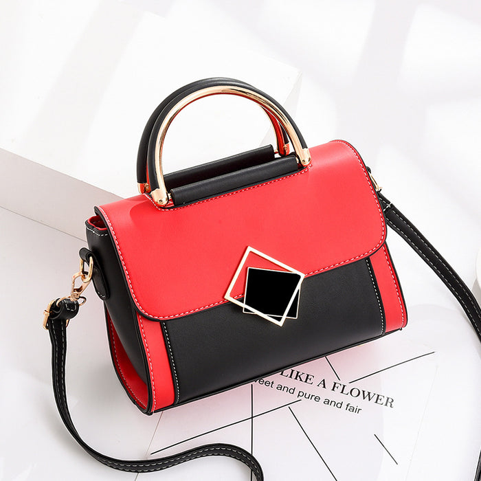 Wholesale Shoulder Bag PU Contrast Color Crossbody Portable JDC-SD-Zhip003