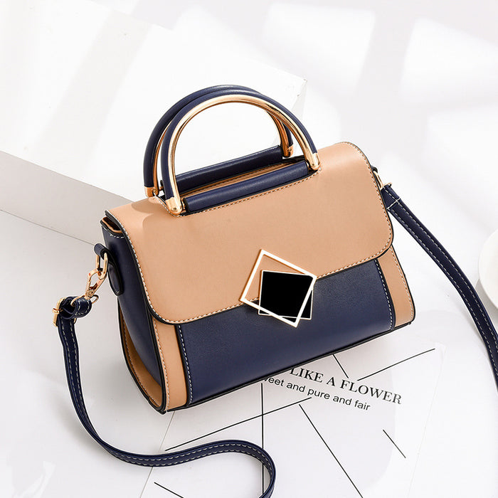 Wholesale Shoulder Bag PU Contrast Color Crossbody Portable JDC-SD-Zhip003