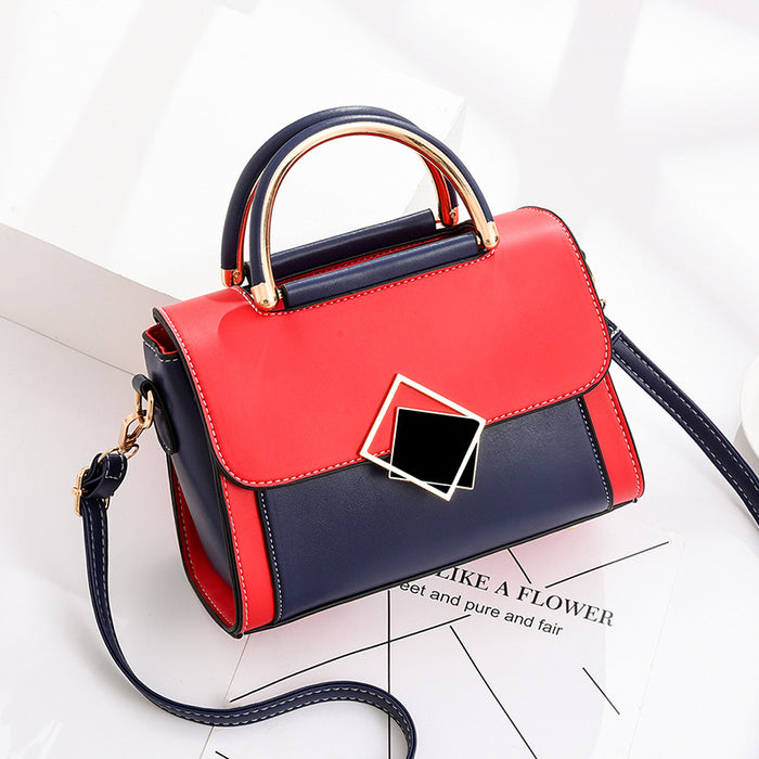 Wholesale Shoulder Bag PU Contrast Color Crossbody Portable JDC-SD-Zhip003